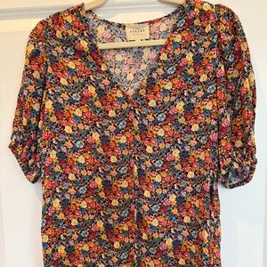 Sezane Paula Blouse Fleurs Soleil - Size 34